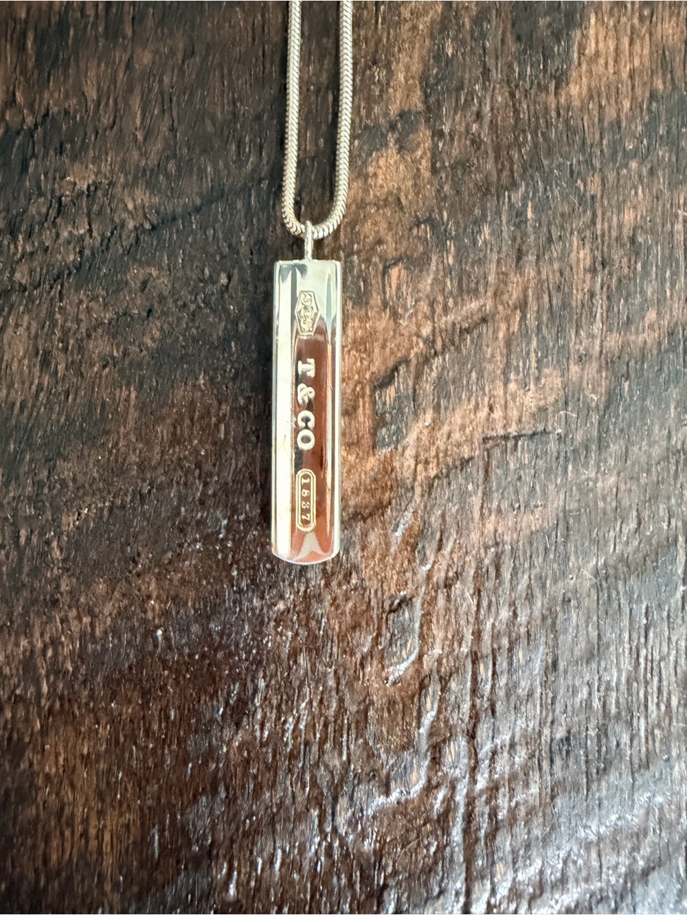 Tiffany and Co 1837 bar plate pendant -Silver